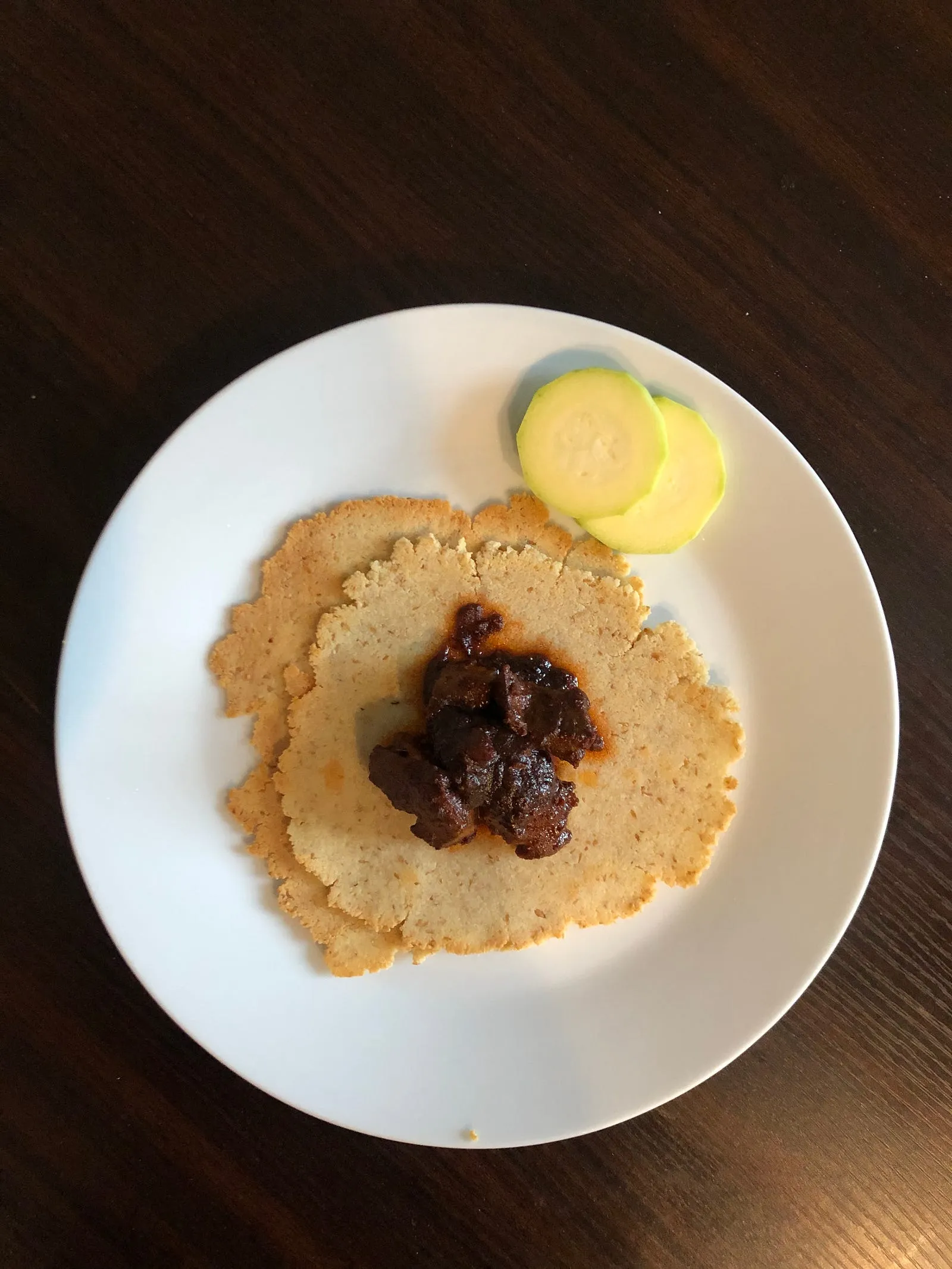 Almond flour roti with Mutton liver curry
