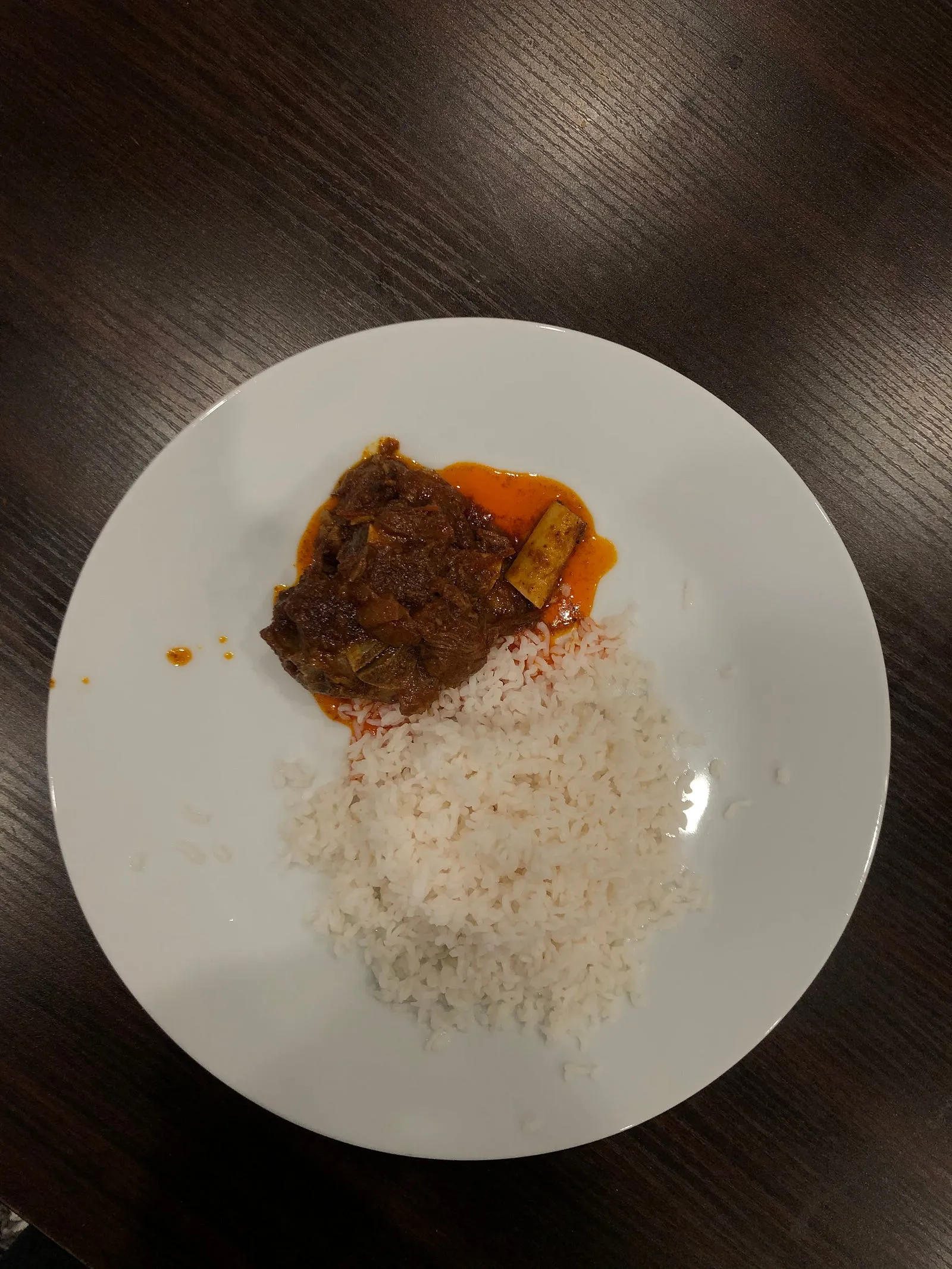 Shirataki rice with mutton curry (goat meat)