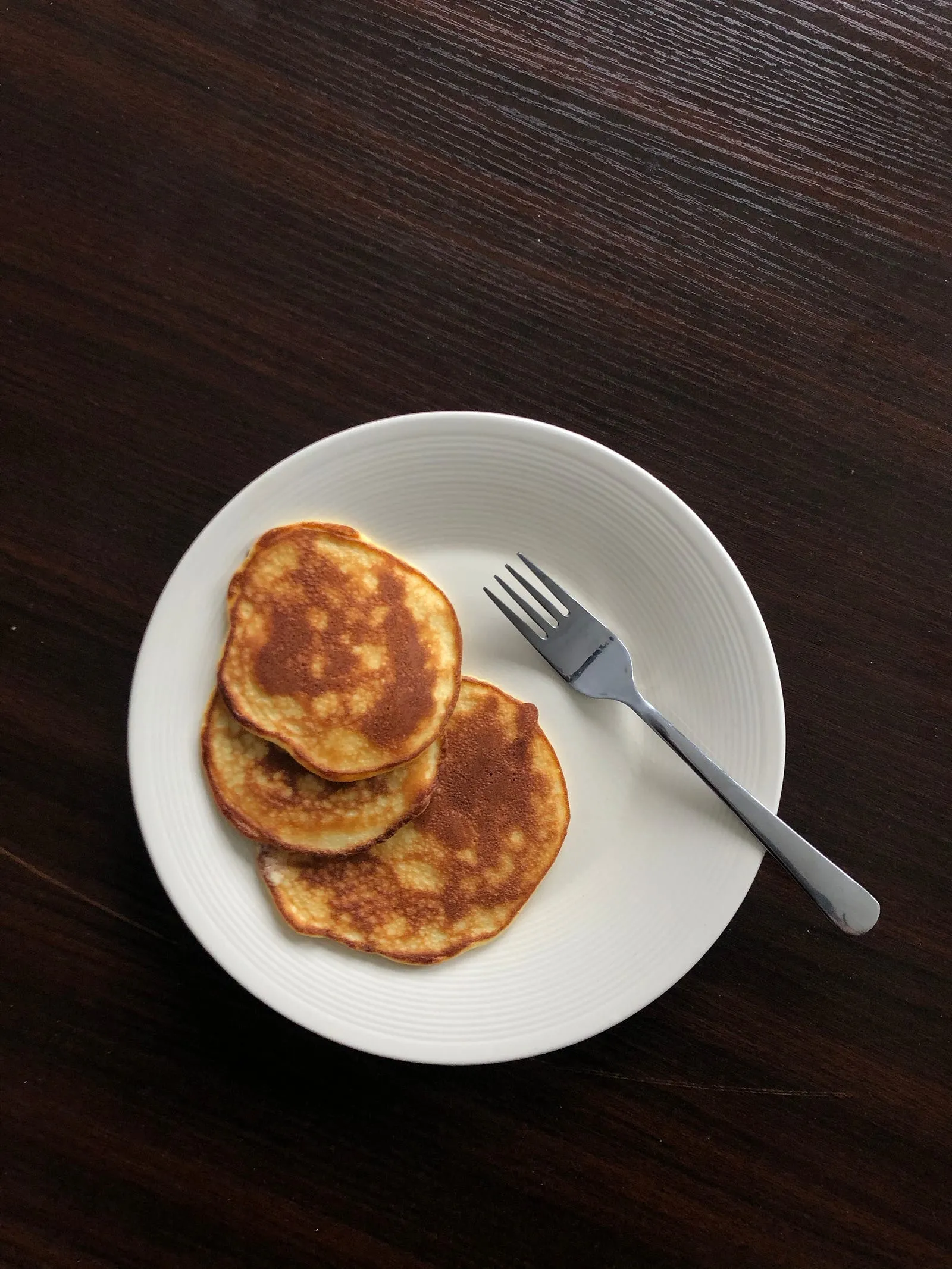 Pancake made with Eggs, Almond flour, cream, coconut flour, baking powder and vanilla extract.